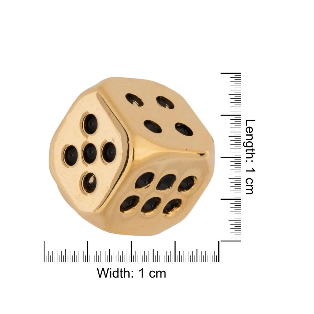 Golden Dice Metal Brass Lapel Pin for Men