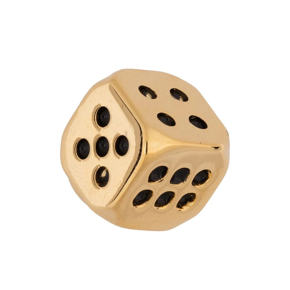 Golden Dice Metal Brass Lapel Pin for Men