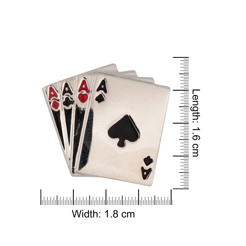Silver Ace Card Metal Lapel Pin Brass Lapel Pin for Men