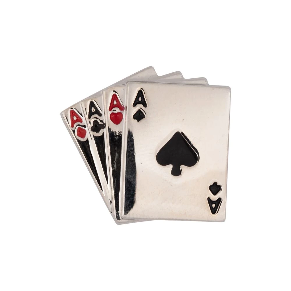 Silver Ace Card Metal Lapel Pin Brass Lapel Pin for Men