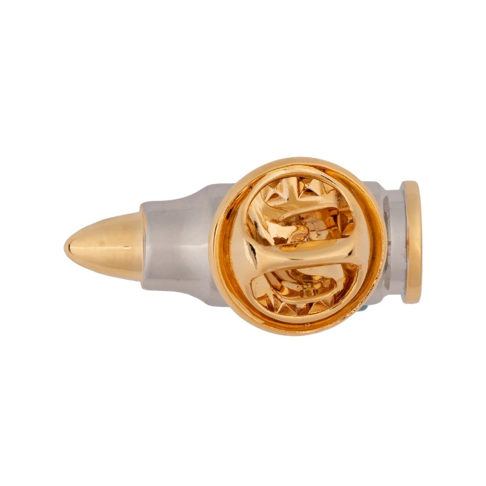 Gold and Silver Bullet Metal Brass Lapel Pin for Men