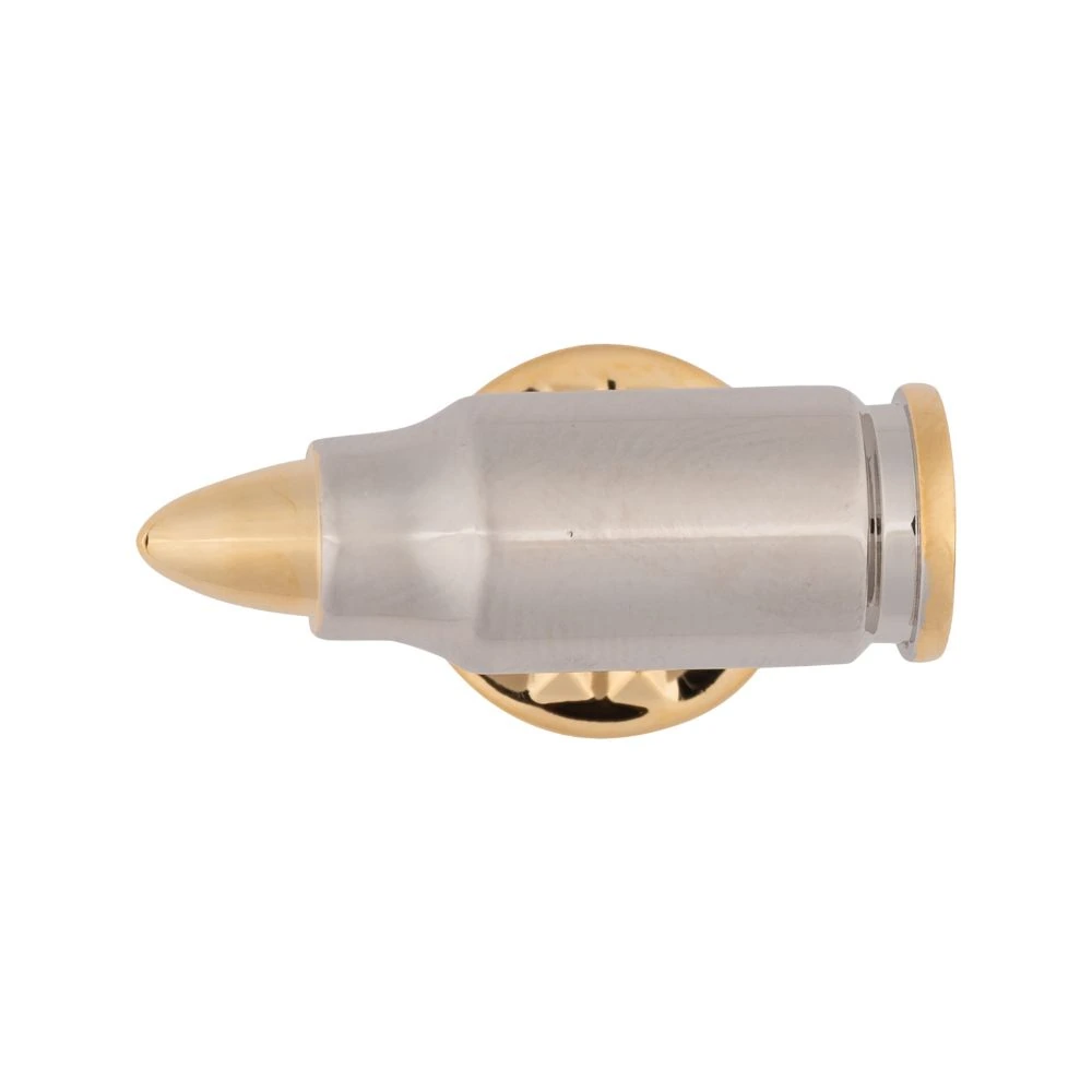 Gold and Silver Bullet Metal Brass Lapel Pin for Men