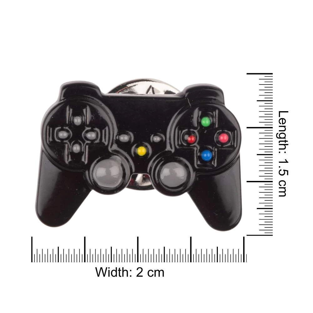 Black Game Controller Metal Brass Lapel Pin for Men