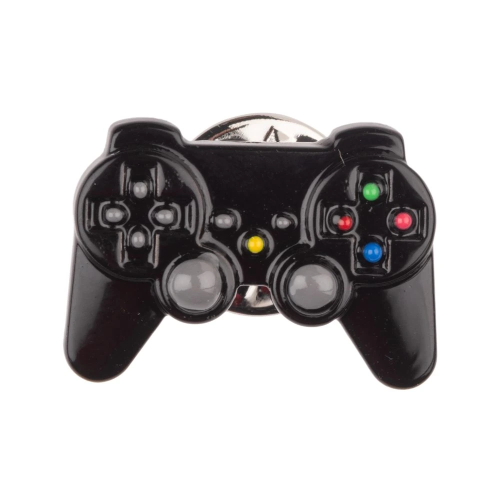 Black Game Controller Metal Brass Lapel Pin for Men