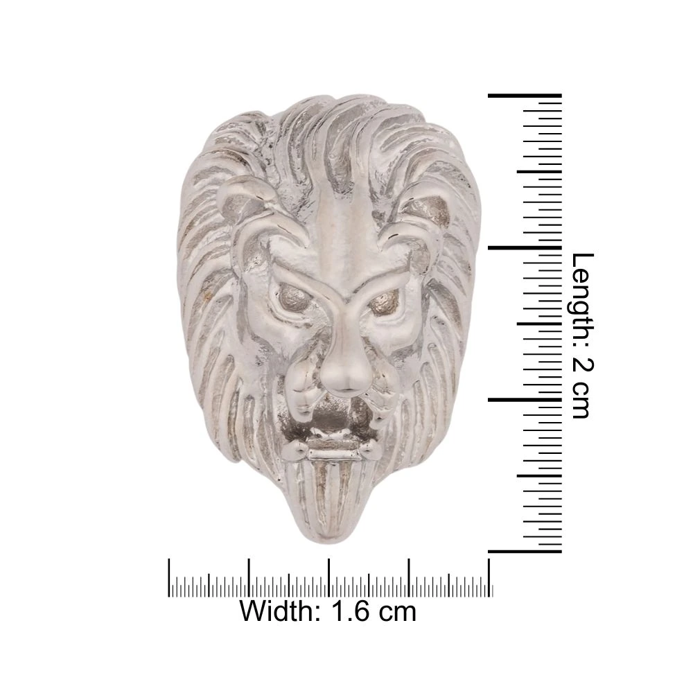 Silver Lion Face Metal Brass Lapel Pin for Men