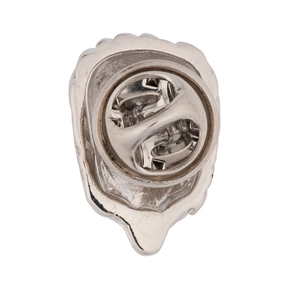 Silver Lion Face Metal Brass Lapel Pin for Men