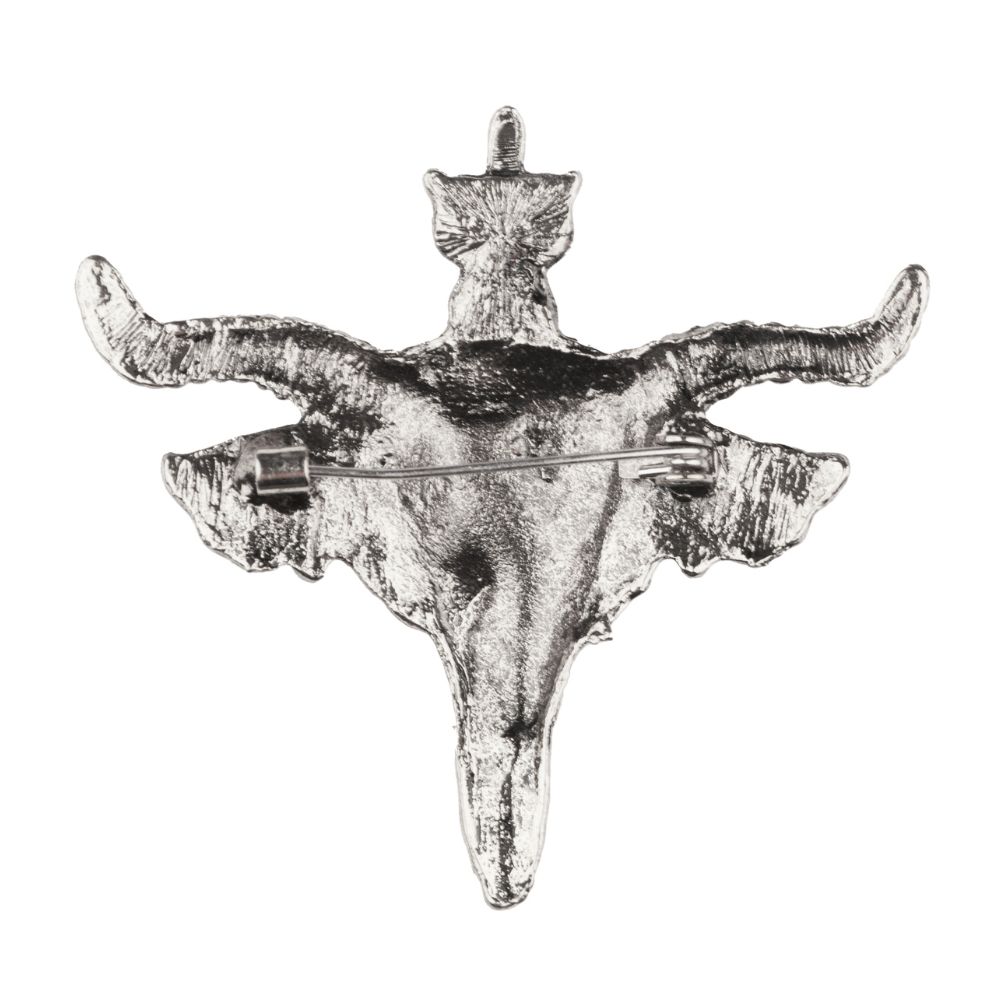 Gunmetal Goat Skull Metal Brass Lapel Pin for Men