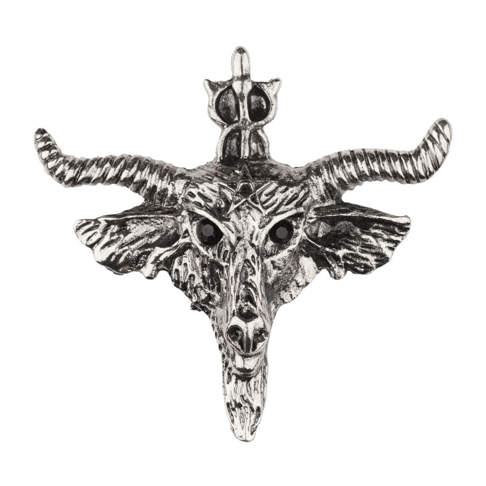 Gunmetal Goat Skull Metal Brass Lapel Pin for Men