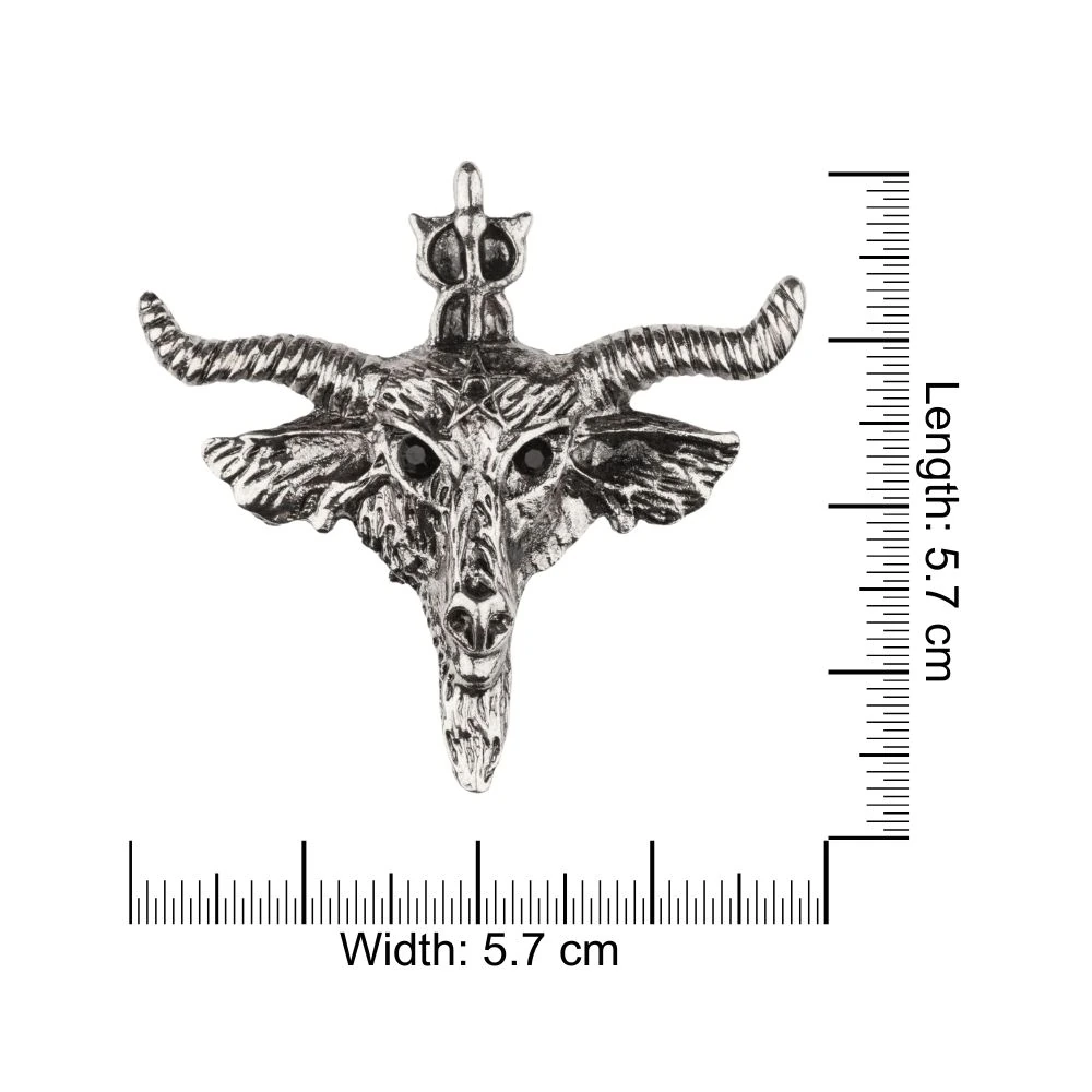 Gunmetal Goat Skull Metal Brass Lapel Pin for Men