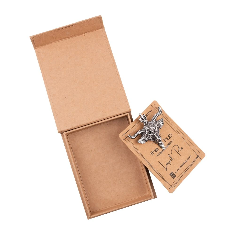 Gunmetal Goat Skull Metal Brass Lapel Pin for Men