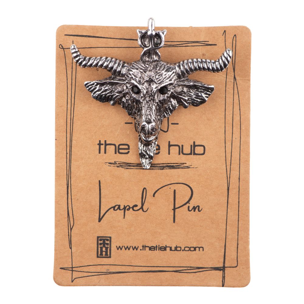 Gunmetal Goat Skull Metal Brass Lapel Pin for Men