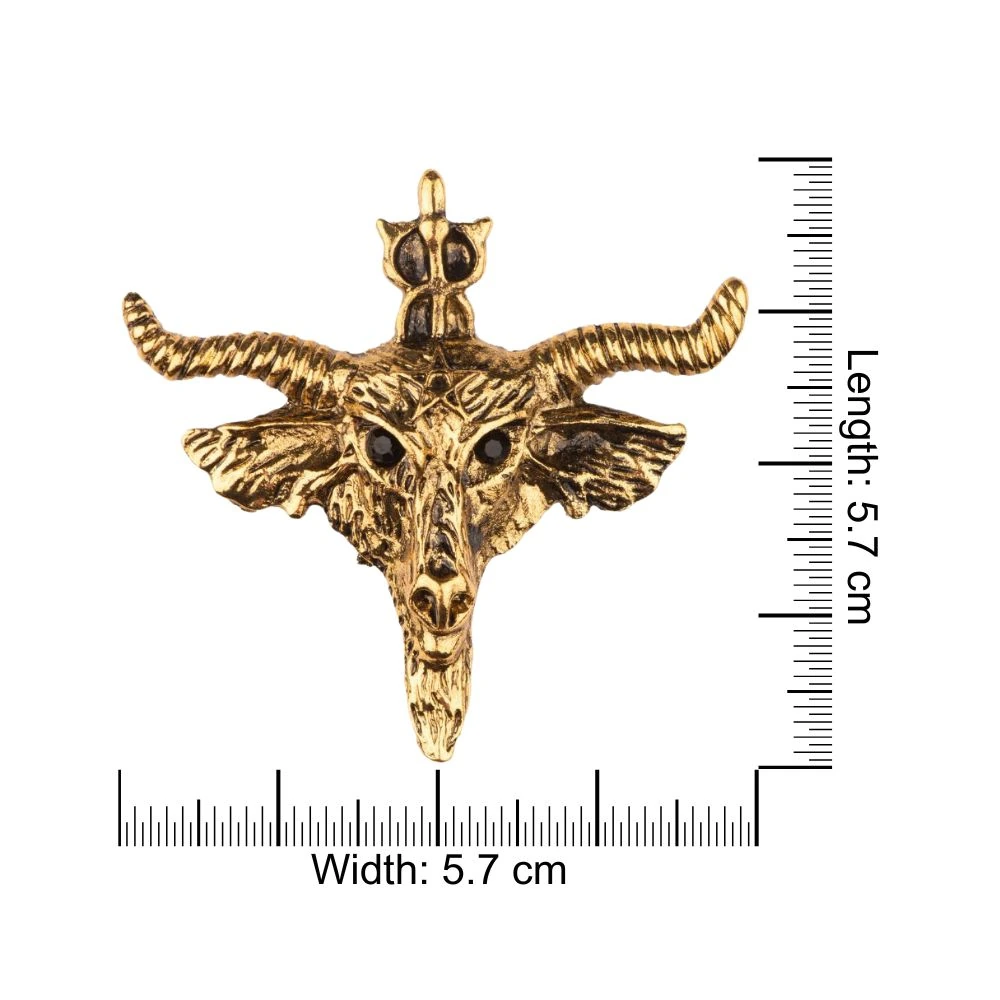Gold Goat Skull Metal Brass Lapel Pin for Men