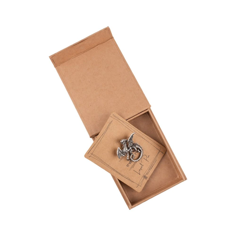 Oxidised Silver Dragon Metal Brass Lapel Pin for Men