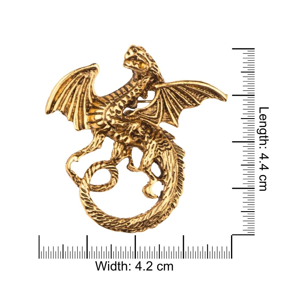 Gold Dragon Metal Brass Lapel Pin for Men