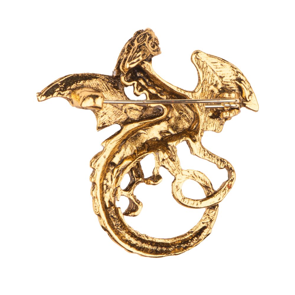 Gold Dragon Metal Brass Lapel Pin for Men