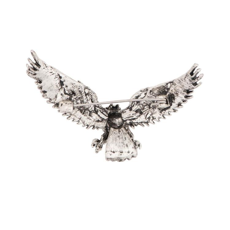 Oxidised Silver Eagle Metal Brass Lapel Pin for Men