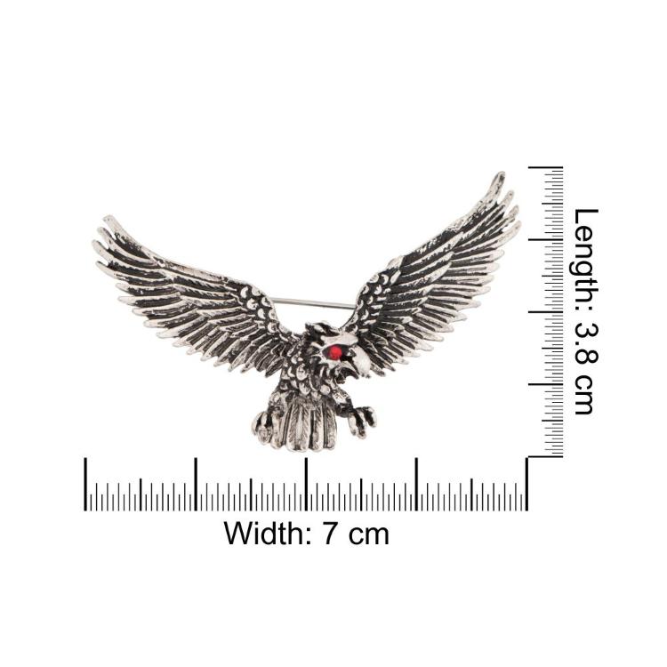 Oxidised Silver Eagle Metal Brass Lapel Pin for Men