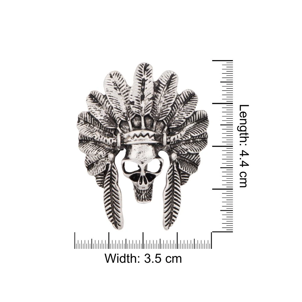 Oxidised Silver Skull Metal Brass Lapel Pin for Men