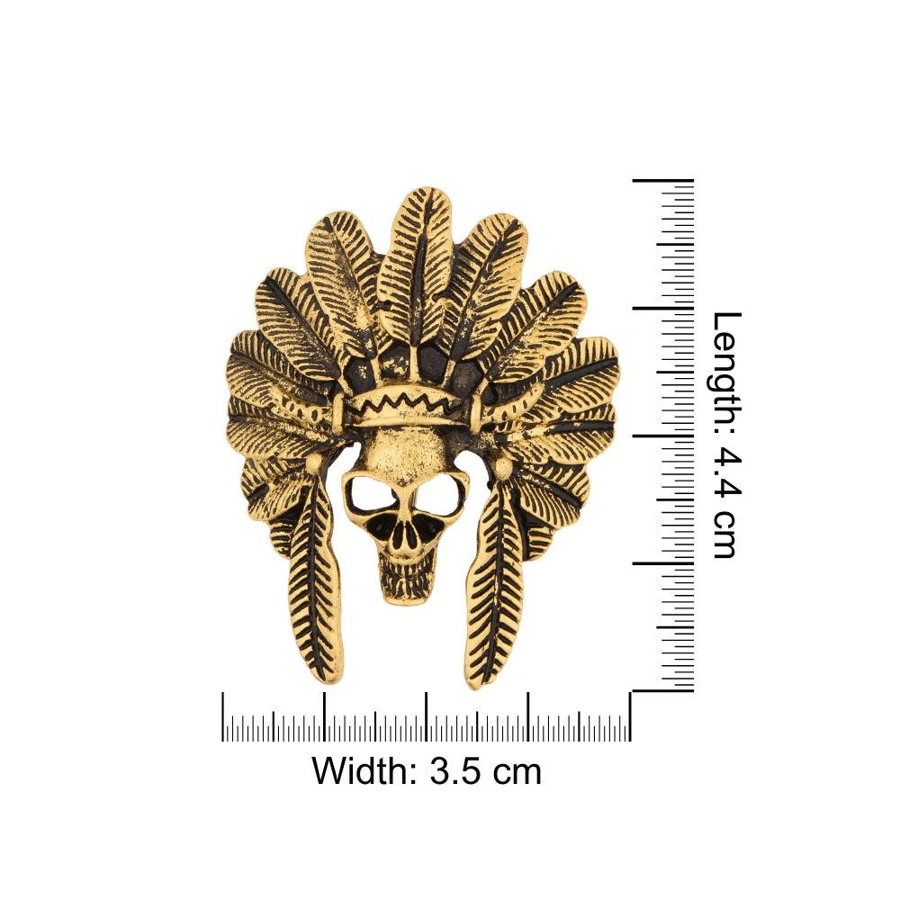 Gold Skull Metal Brass Lapel Pin for Men