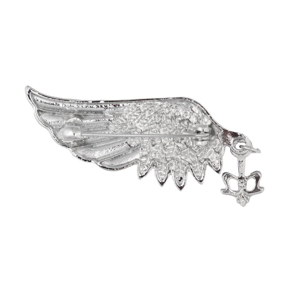 Oxidised Silver Wings Metal Brass Lapel Pin for Men