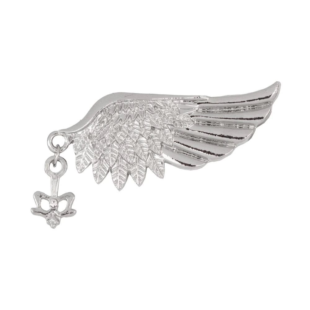 Oxidised Silver Wings Metal Brass Lapel Pin for Men