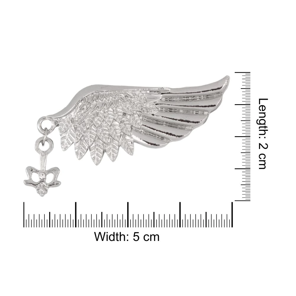Oxidised Silver Wings Metal Brass Lapel Pin for Men