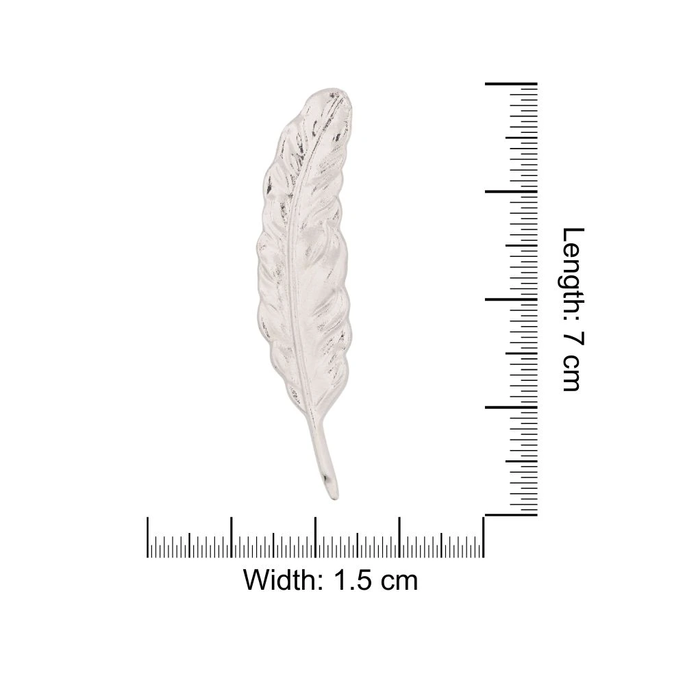 Silver Feather Leaf Metal Brass Lapel Pin for Men