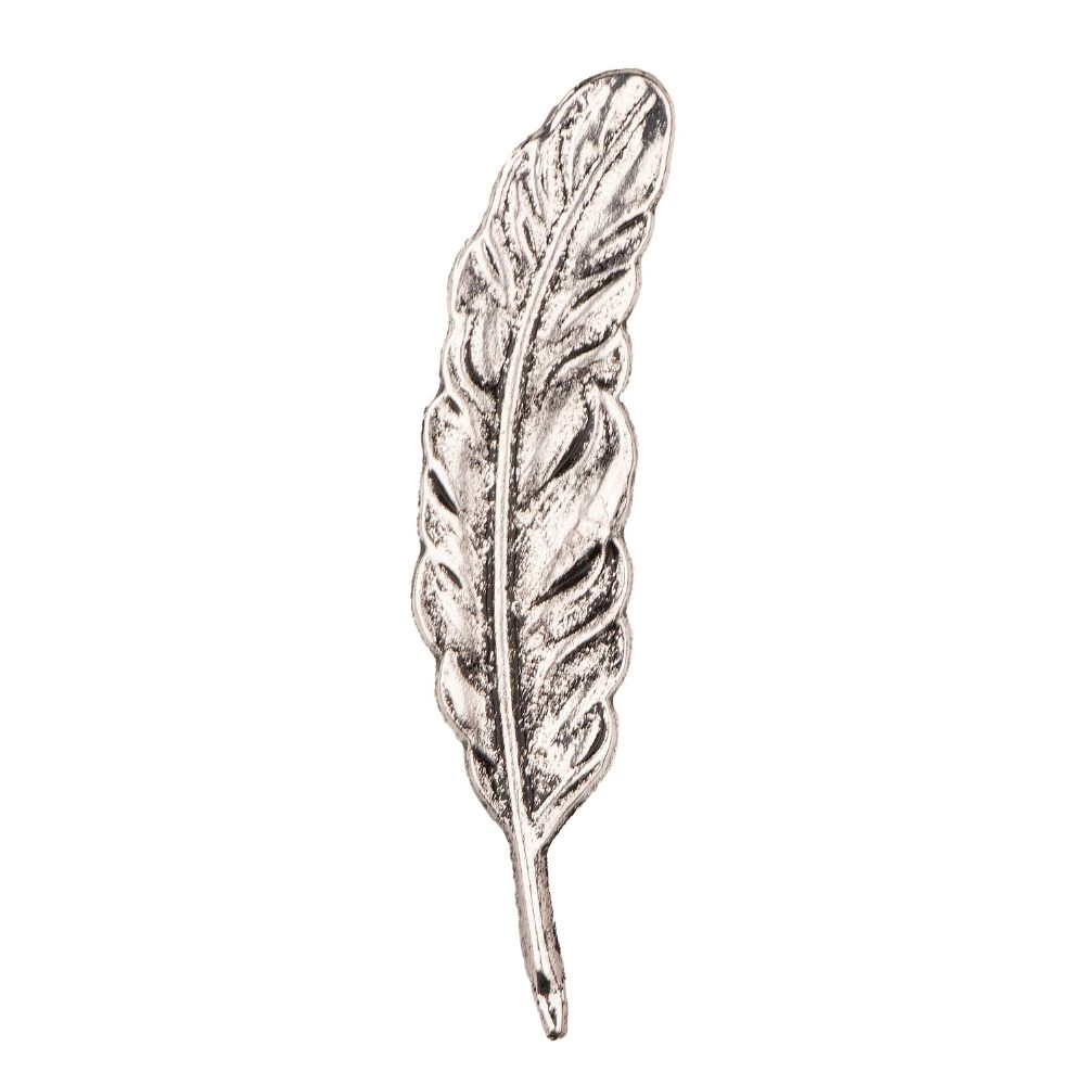 Gunmetal Feather Leaf Metal Brass Lapel Pin for Men