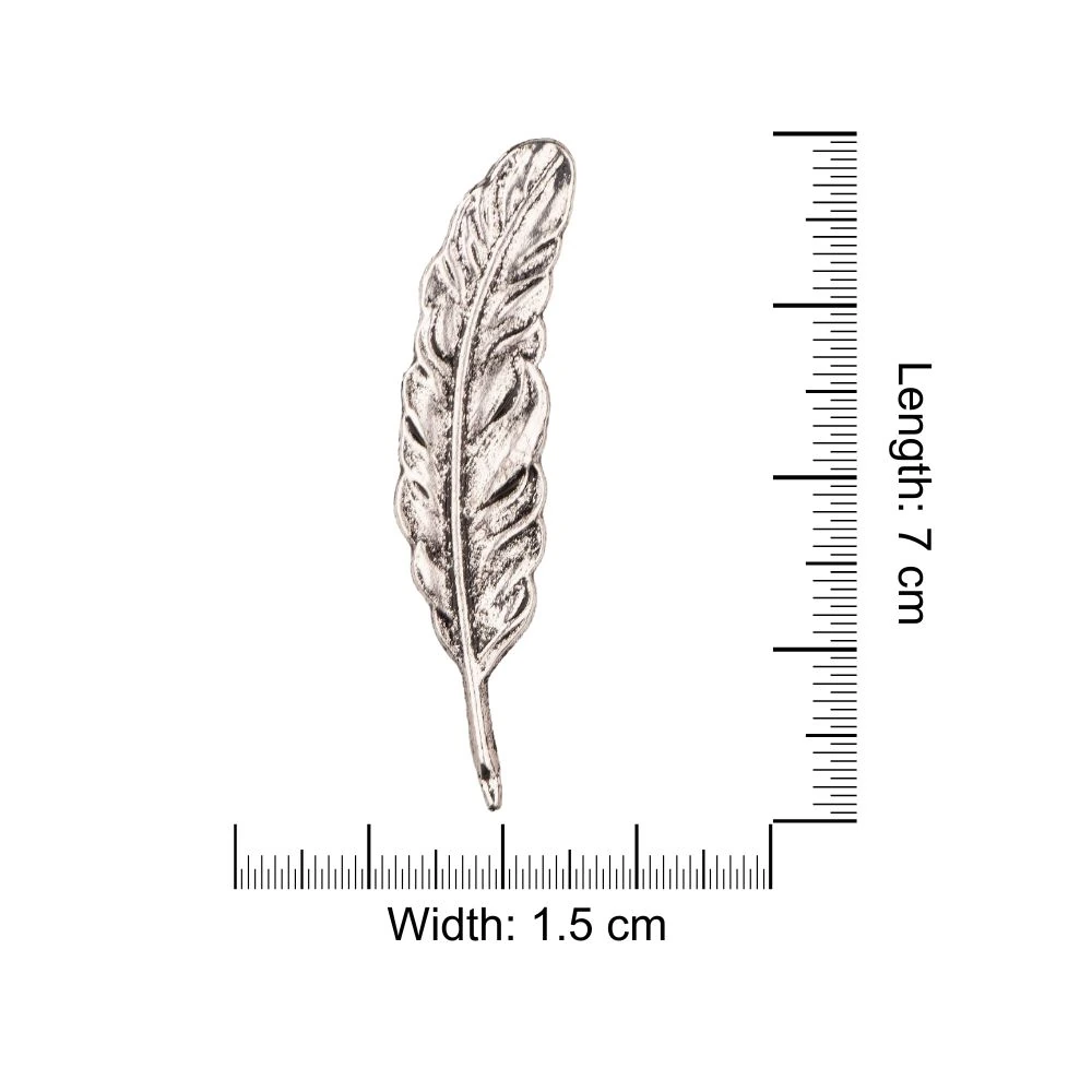 Gunmetal Feather Leaf Metal Brass Lapel Pin for Men