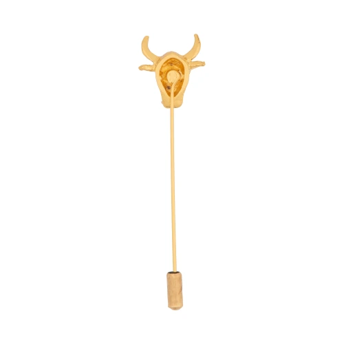 Bull Head Gold Metal Brass Lapel Pin for Men