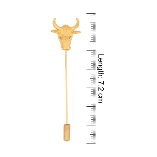 Bull Head Gold Metal Brass Lapel Pin for Men