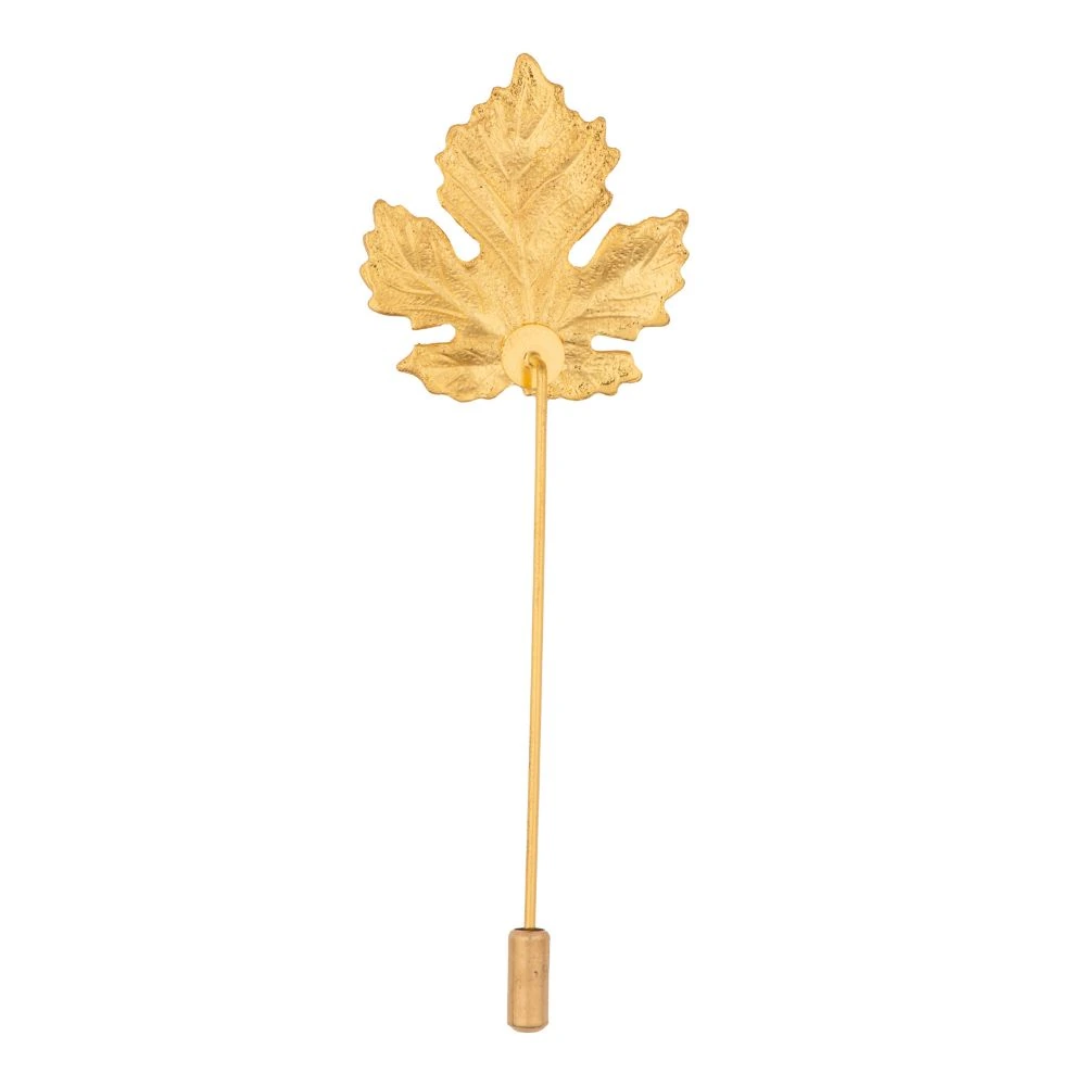 Gold Maple Leaf Metal Brass Lapel Pin for Men
