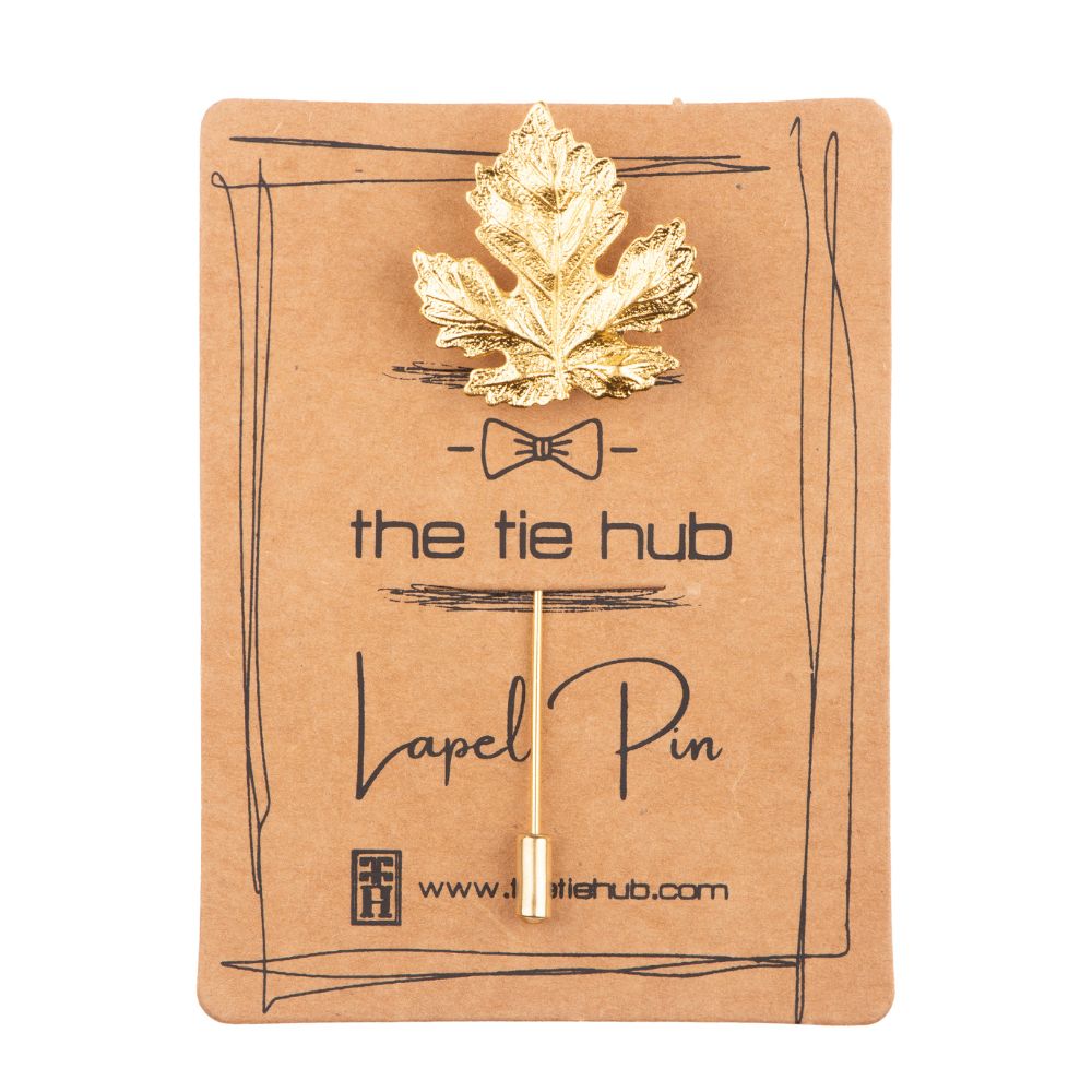 Gold Maple Leaf Metal Brass Lapel Pin for Men