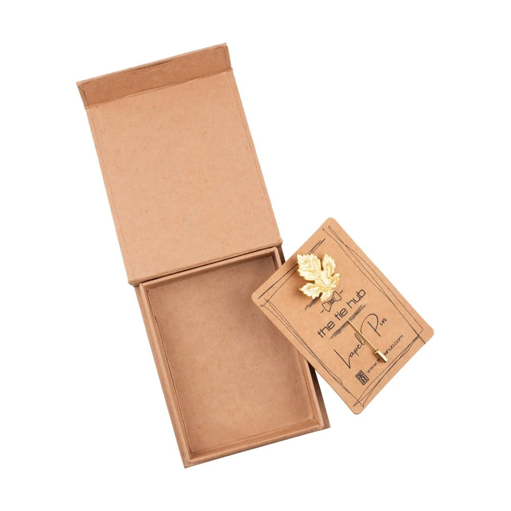 Gold Maple Leaf Metal Brass Lapel Pin for Men