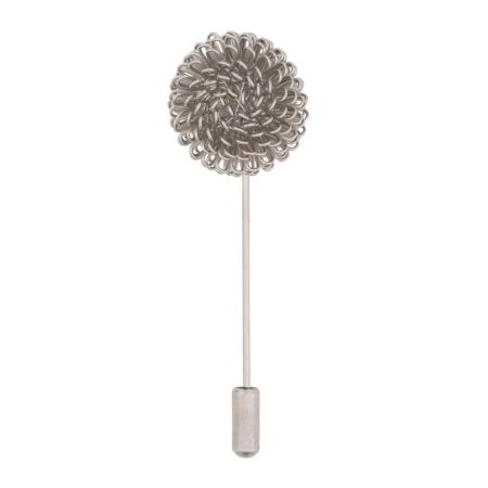 Silver Flower Metal Brass Lapel Pin for Men
