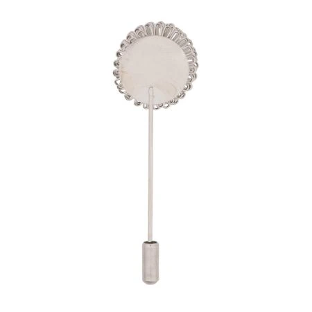 Silver Flower Metal Brass Lapel Pin for Men