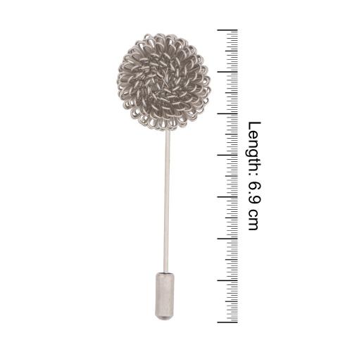 Silver Flower Metal Brass Lapel Pin for Men