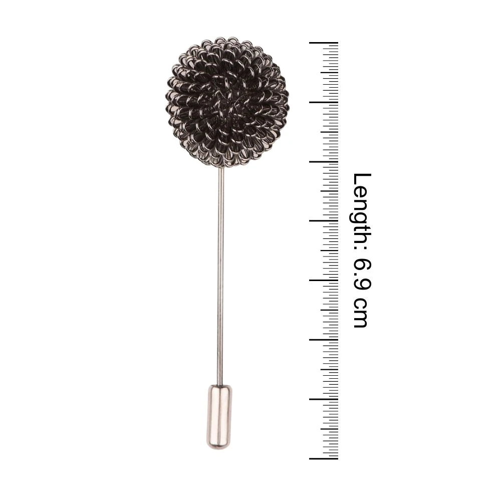 Gunmetal Flower Metal Brass Lapel Pin for Men