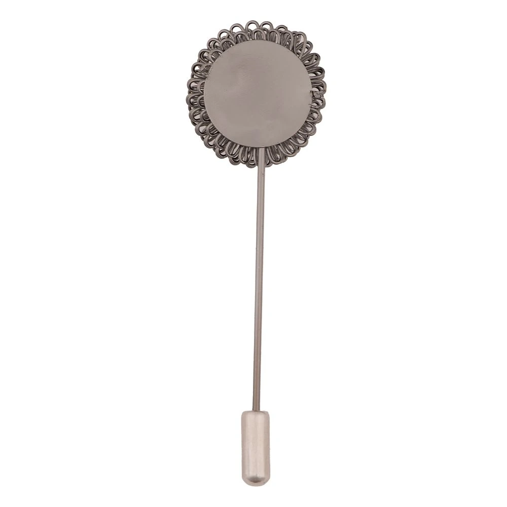 Gunmetal Flower Metal Brass Lapel Pin for Men