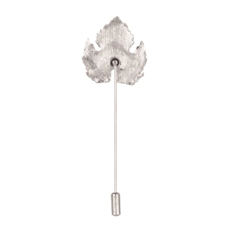 Silver Leaf Brass Lapel Pin for Men