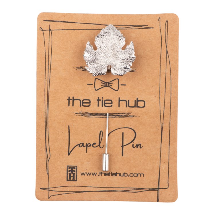 Silver Leaf Brass Lapel Pin for Men