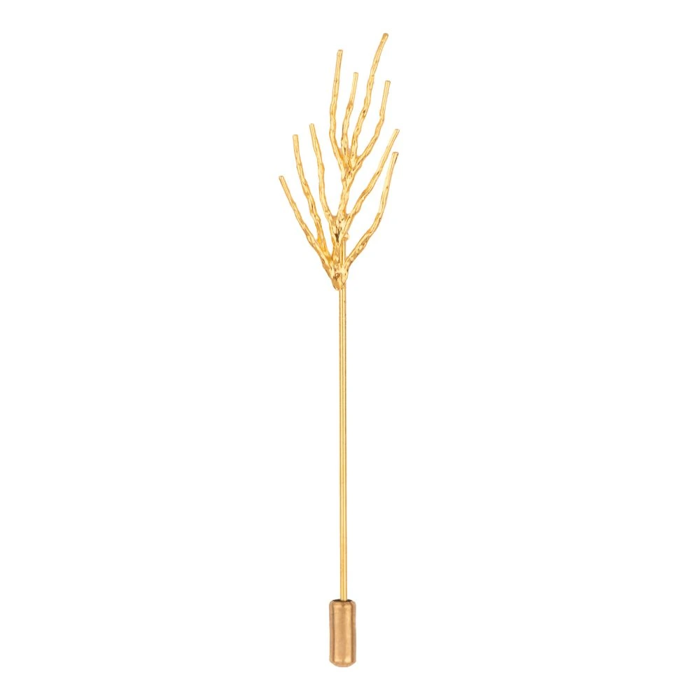 Gold Tree Branches Brass Lapel Pin for Men