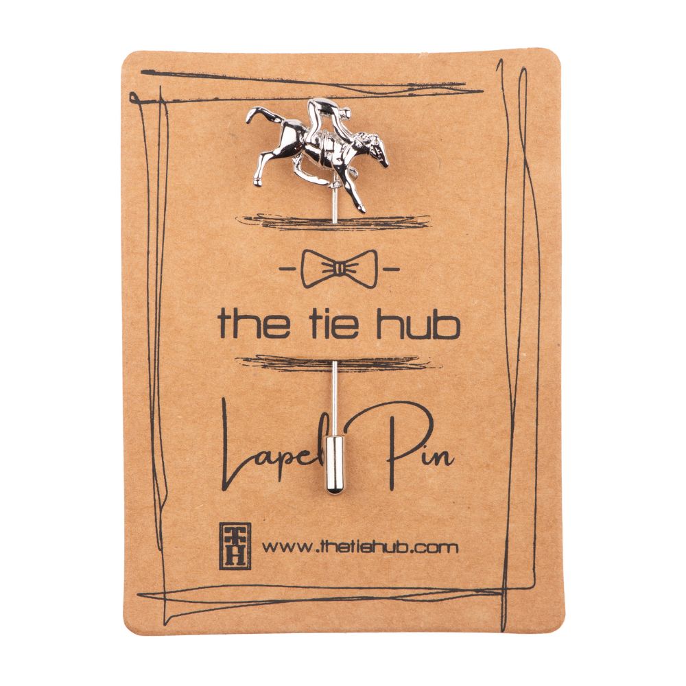 Horse Riding Metal Brass Lapel Pin for Men
