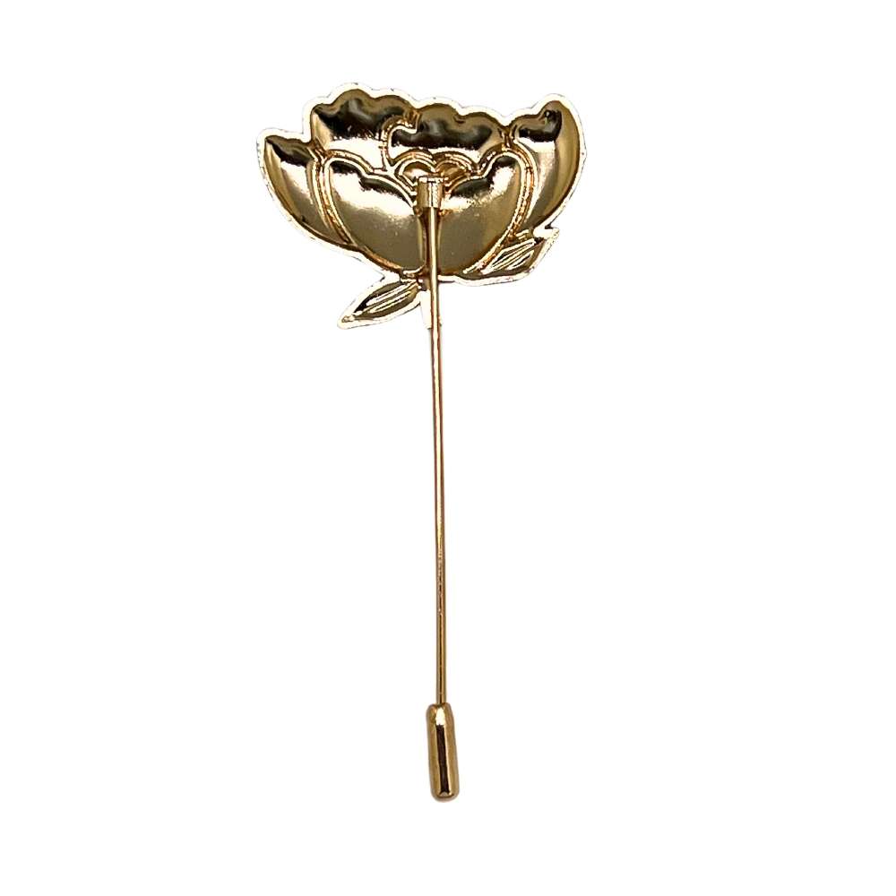 Floral in Blue and Pink Enamel Design for Men Brass Lapel Pin for Men