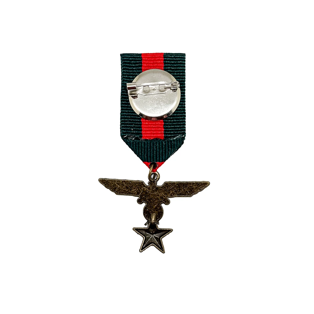 Military Inspired Medal with Eagle and Star Design Brass Lapel Pin for Men