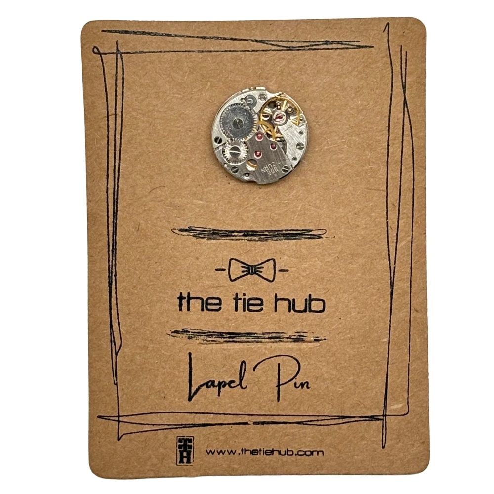 Steampunk Watch Mechanism Brass Lapel Pin for Men