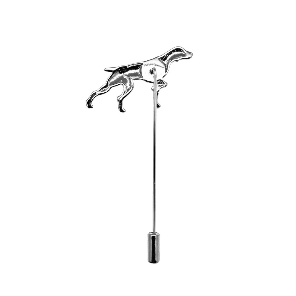 Silver Running Dog Metal Brass Lapel Pin for Men