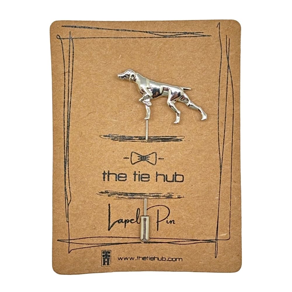 Silver Running Dog Metal Brass Lapel Pin for Men