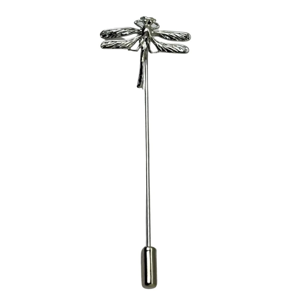 Silver Dragonfly Metal Brass Lapel Pin for Men