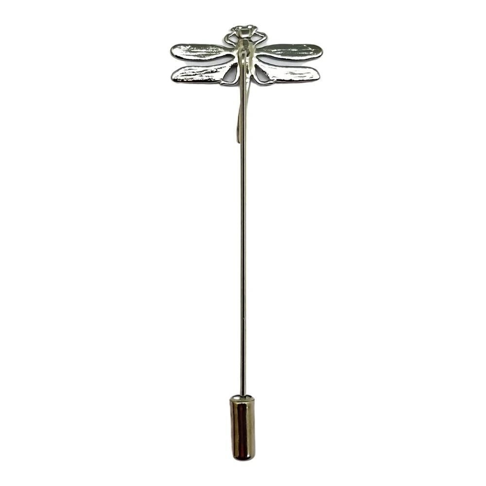 Silver Dragonfly Metal Brass Lapel Pin for Men